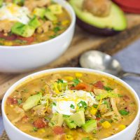 This White Bean Turkey Chili is an easy and tasty way to use leftover roasted turkey from the holidays!  And this chili only takes about 30 minutes to make, too!