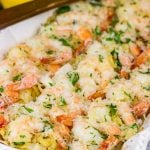 No need to pull out multiple pots and pans for this Baked Shrimp Scampi.  The entire dish is baked in the oven!
