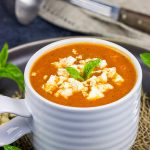 This Creamy Tomato Orzo Soup is easy to make and loaded with flavor.  It's the perfect meal on a cold winter day!