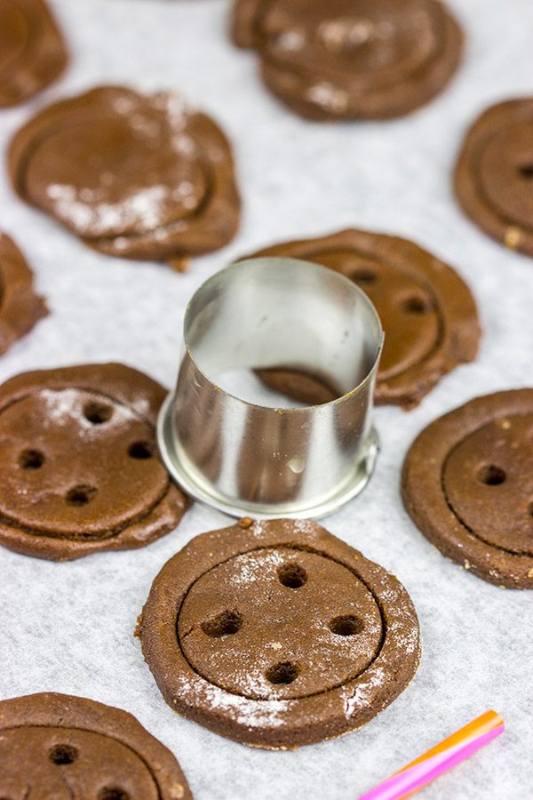 These Gingerbread Button Cookies are a fun way to add a twist to the holiday cookie tray!