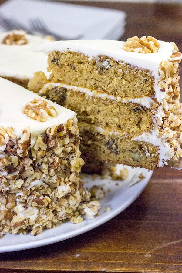 This Maple Walnut Cake blends the warming flavors of maple and toasted nuts. A slice of this cake is the perfect dessert at the end of a busy day!