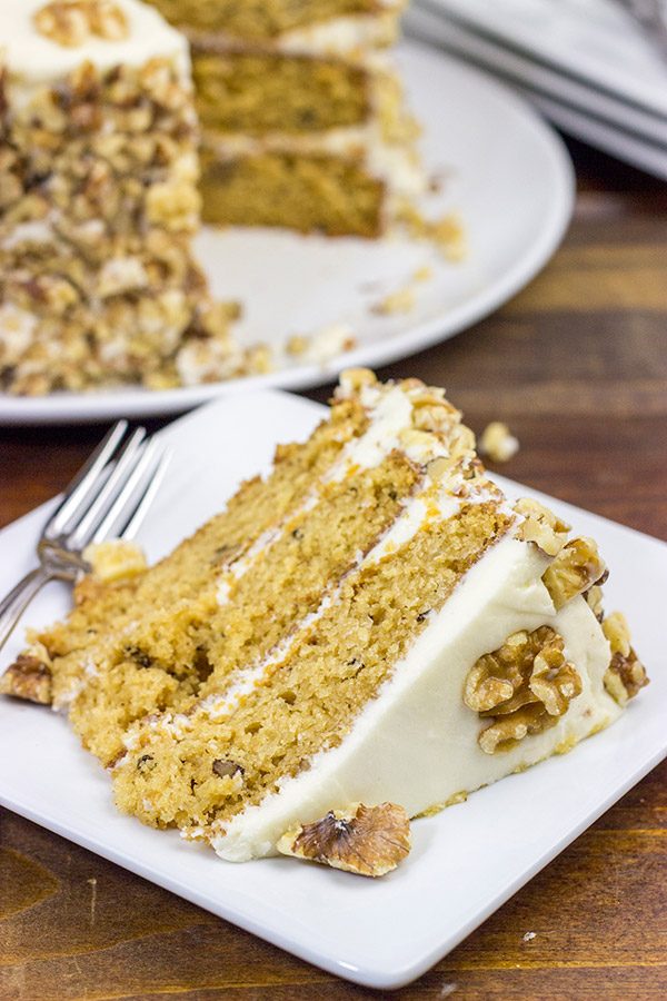 This Maple Walnut Cake blends the warming flavors of maple and toasted nuts. A slice of this cake is the perfect dessert at the end of a busy day!