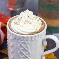 This Pumpkin Spice Mocha Hot Chocolate is a creamy, chocolatey drink that's guaranteed to warm you up on chilly Autumn days!