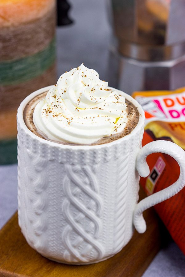 This Pumpkin Spice Mocha Hot Chocolate is a creamy, chocolatey drink that's guaranteed to warm you up on chilly Autumn days!