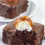 These Chocolate Marshmallow Radio Bars feature a chocolate cake base topped with a scoop of marshmallow buttercream...oh yeah, and then they're covered in a chocolate glaze!