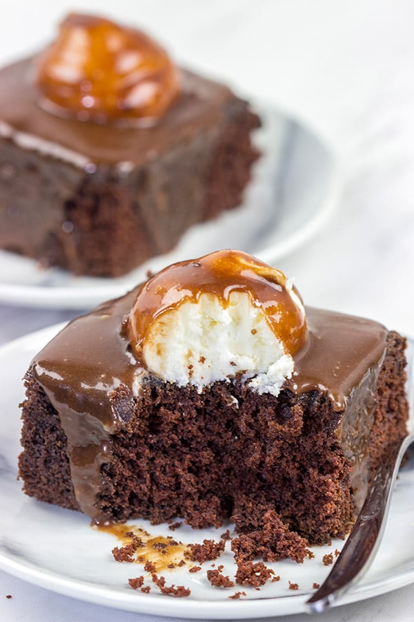 These Chocolate Marshmallow Radio Bars feature a chocolate cake base topped with a scoop of marshmallow buttercream...oh yeah, and then they're covered in a chocolate glaze!