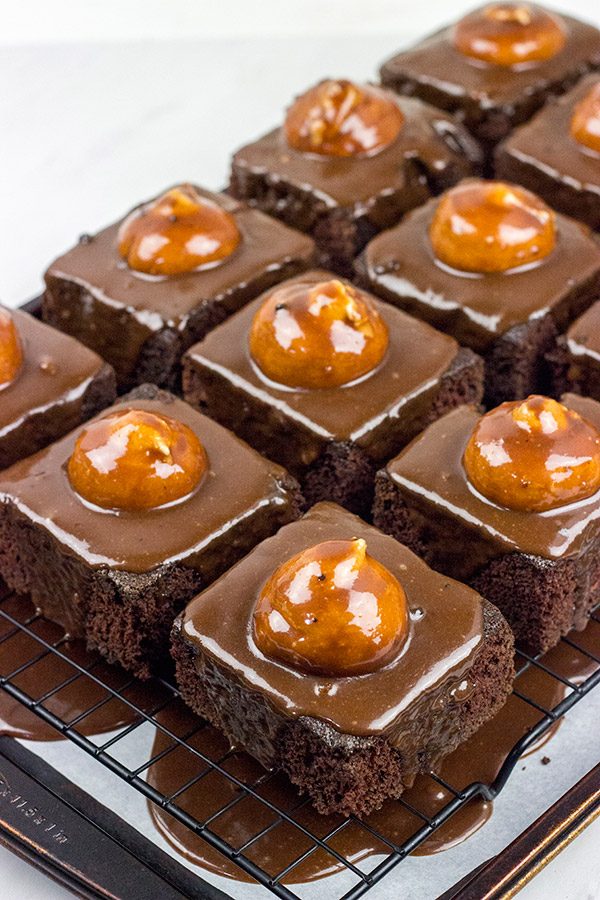 These Chocolate Marshmallow Radio Bars feature a chocolate cake base topped with a scoop of marshmallow buttercream...oh yeah, and then they're covered in a chocolate glaze!