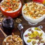 How do you top your yogurt?  We love topping our Greek Yogurt with Nuts, Honey and Maple Syrup.  Mix and match the flavors for fun twists!