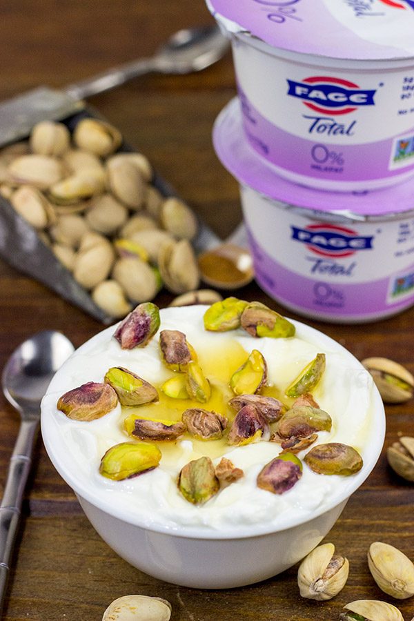 How do you top your yogurt?  We love topping our Greek Yogurt with Nuts, Honey and Maple Syrup.  Mix and match the flavors for fun twists!