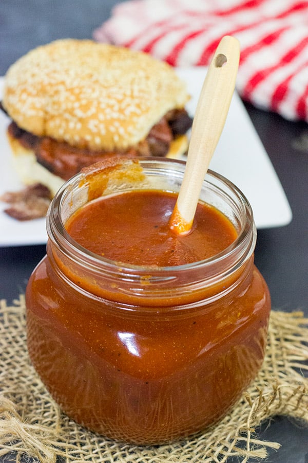 Slow-smoked until tender and juicy, this Smoked Beef Chuck Roast is served with a (surprisingly easy) Maple Bourbon BBQ Sauce!