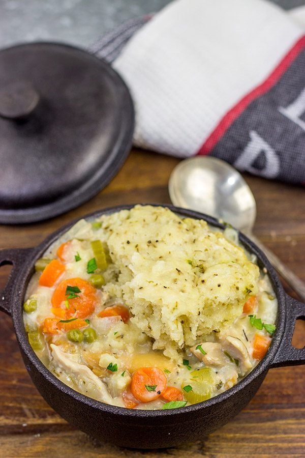 These Slow Cooker Chicken and Dumplings are the very definition of winter comfort food!  This recipe is sure to keep you warm on the cold winter nights ahead.