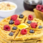 Packed with peanuts and peanut powder, these Peanut Waffles are a delicious way to mix up weekend breakfasts!