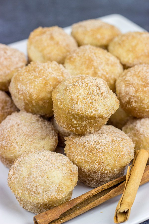 These Cinnamon Sugar Donut Muffins are an easy and delicious recipe...and they're the perfect size for popping into your mouth!
