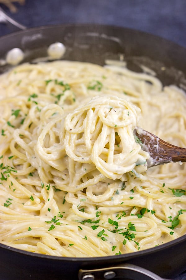 Creamy Garlic Parmesan Sauce in Pasta
