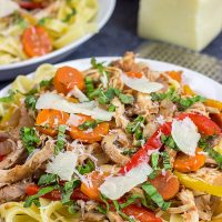 Rustic Italian food just tastes better when it's cold outside! This Slow Cooker Chicken Cacciatore is one of our favorite dinners on a chilly winter day!