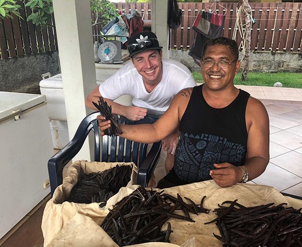 Harvesting vanilla beans in Tahiti