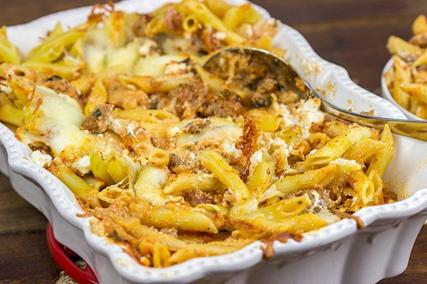 This Baked Ziti with Italian Sausage is an easy, delicious recipe that ranks up there as one of the best comfort food meals of all time.  Enjoy!