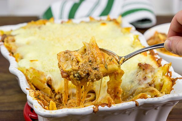 This Baked Ziti with Italian Sausage is an easy, delicious recipe that ranks up there as one of the best comfort food meals of all time.  Enjoy!