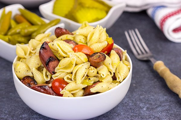 With a nod to the Windy City, this Chicago Hot Dog Pasta Salad is a tasty way to celebrate warm summer days in the backyard!