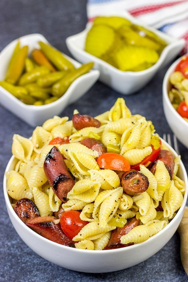 With a nod to the Windy City, this Chicago Hot Dog Pasta Salad is a tasty way to celebrate warm summer days in the backyard!