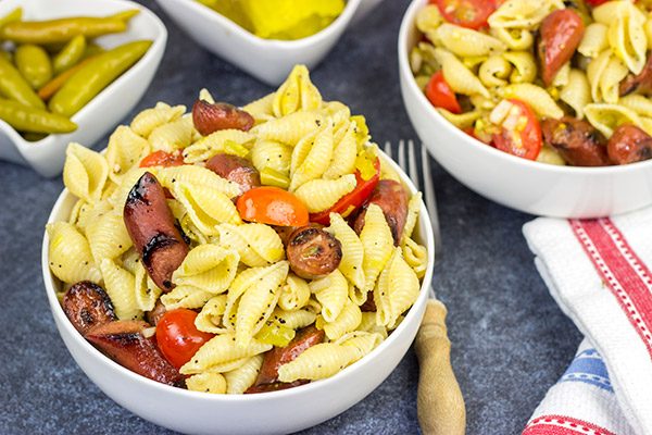 With a nod to the Windy City, this Chicago Hot Dog Pasta Salad is a tasty way to celebrate warm summer days in the backyard!