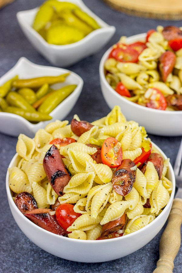 With a nod to the Windy City, this Chicago Hot Dog Pasta Salad is a tasty way to celebrate warm summer days in the backyard!