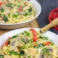 This Creamy Chicken Mushroom Pasta is packed with flavor, and it's easy enough to make on a busy weeknight. Plus, it only uses one pot!