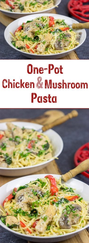 This Creamy Chicken Mushroom Pasta is packed with flavor, and it's easy enough to make on a busy weeknight. Plus, it only uses one pot!