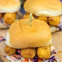 Fish sticks aren't just for kids anymore! These Fish Stick Sliders are topped with a malt vinegar cole slaw, and they make for a fun (and tasty!) dinner.