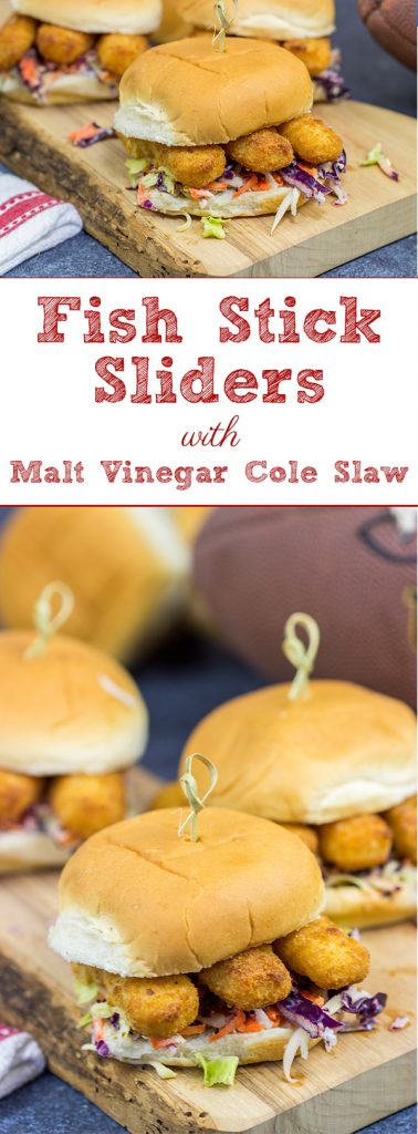 Fish sticks aren't just for kids anymore! These Fish Stick Sliders are topped with a malt vinegar cole slaw, and they make for a fun (and tasty!) dinner.