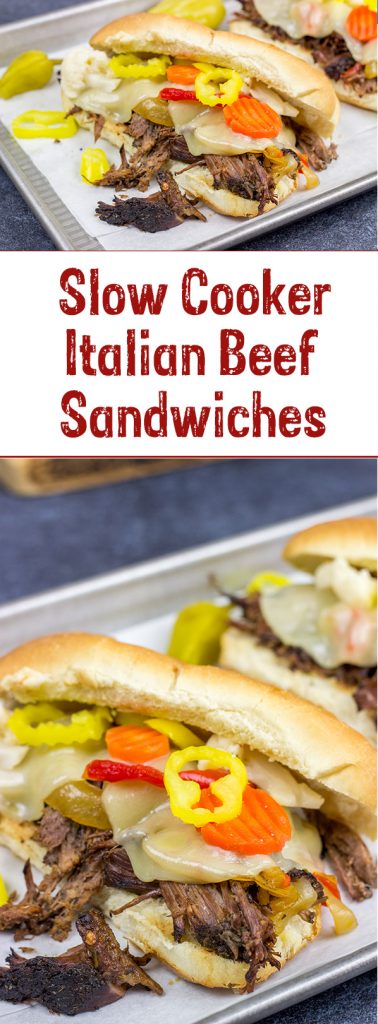 Starting with a classic chuck roast, these Slow Cooker Italian Beef Sandwiches make for an easy and delicious comfort food meal!