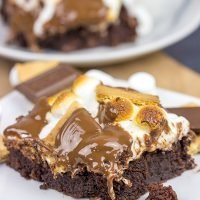 Topped with gooey marshmallows, toasted graham crackers and melted chocolate, these S'mores Brownies are sure to disappear quickly in your house!