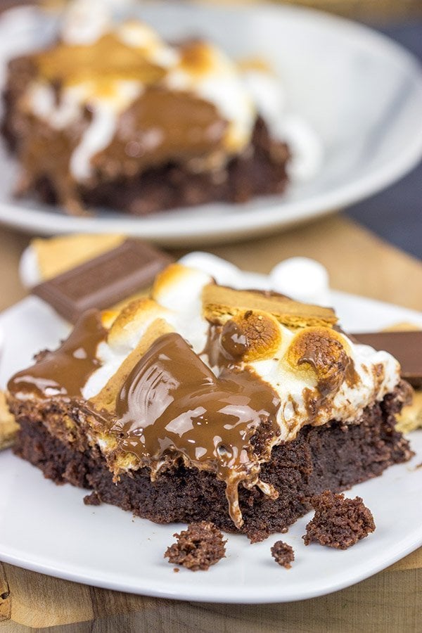 Topped with gooey marshmallows, toasted graham crackers and melted chocolate, these S'mores Brownies are sure to disappear quickly in your house!