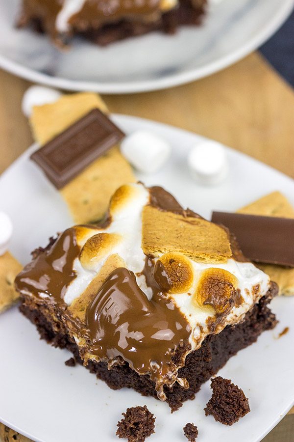 Topped with gooey marshmallows, toasted graham crackers and melted chocolate, these S'mores Brownies are sure to disappear quickly in your house!