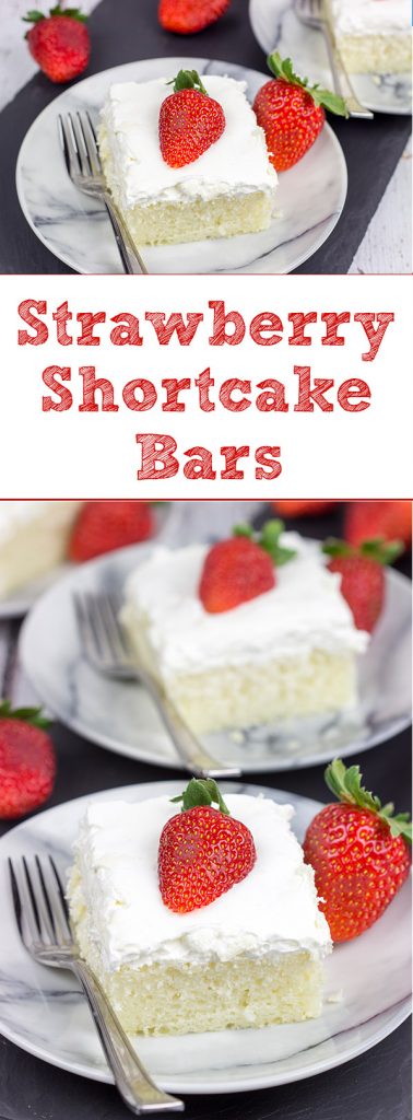 Celebrate fresh strawberry season with a batch of these Strawberry Shortcake Bars! These are the perfect sweet treat for summer picnics and parties!