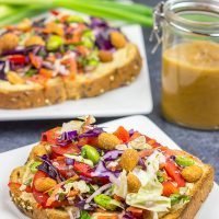 Looking for a fun and tasty brunch (or snack) idea? This Thai Peanut Hummus Toast is easy and packed with flavor!