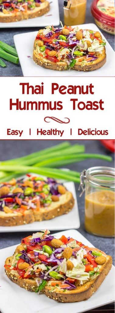 Looking for a fun and tasty brunch (or snack) idea? This Thai Peanut Hummus Toast is easy and packed with flavor!