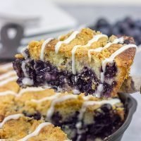 Topped with a cornmeal and brown sugar streusel, this Blueberry Streusel Cake is a delicious recipe for breakfast, brunch or dessert!  