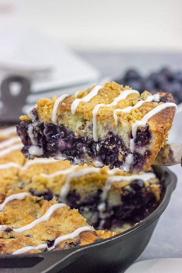 Topped with a cornmeal and brown sugar streusel, this Blueberry Streusel Cake is a delicious recipe for breakfast, brunch or dessert!