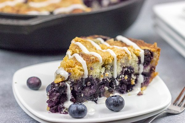 Topped with a cornmeal and brown sugar streusel, this Blueberry Streusel Cake is a delicious recipe for breakfast, brunch or dessert!  