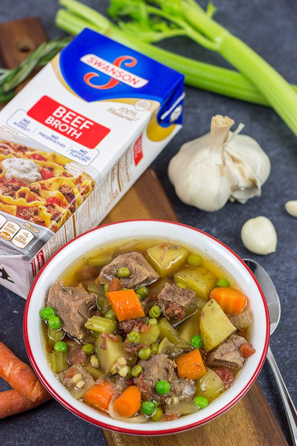 Put a spin on a classic winter comfort food with this Slow Cooker Pot Roast Soup!  It's an easy, delicious dinner for cold nights!