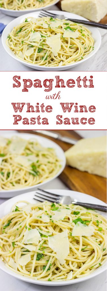 This Spaghetti and White Wine Pasta Sauce is delicious! The sauce is a combination of olive oil, butter, Parmesan cheese and wine...and it's surprisingly easy to make!