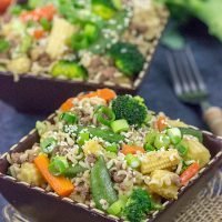 Looking for a fun way to use ramen packets? Grab some veggies and whip up a batch of this tasty Beef Noodle Stir Fry!