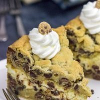 If you're looking for a fun and unique dessert, then put this Chocolate Chip Cookie Cheesecake on the list! It's delicious!