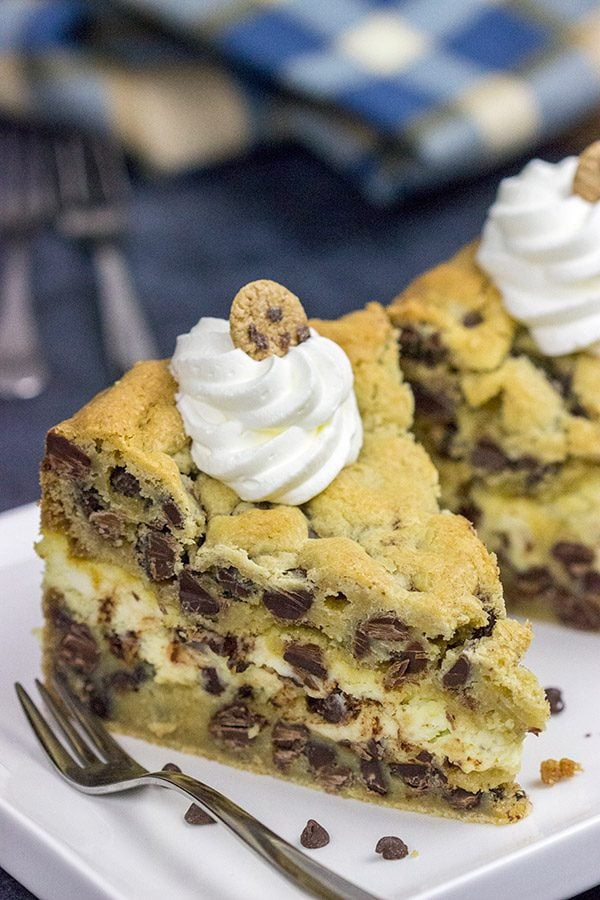 If you're looking for a fun and unique dessert, then put this Chocolate Chip Cookie Cheesecake on the list!  It's delicious!