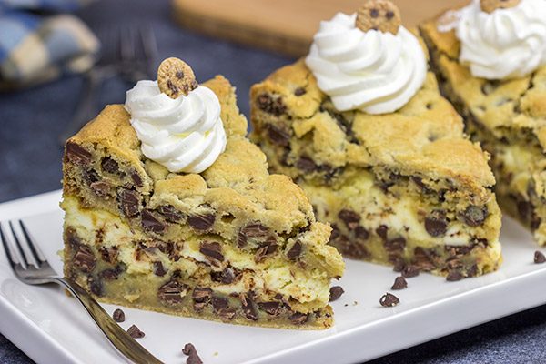 If you're looking for a fun and unique dessert, then put this Chocolate Chip Cookie Cheesecake on the list!  It's delicious!