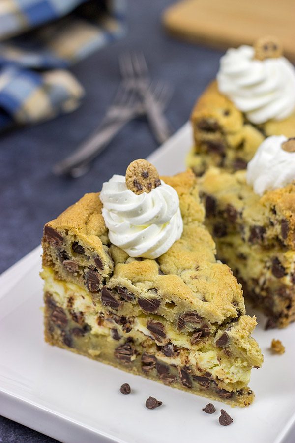 If you're looking for a fun and unique dessert, then put this Chocolate Chip Cookie Cheesecake on the list!  It's delicious!