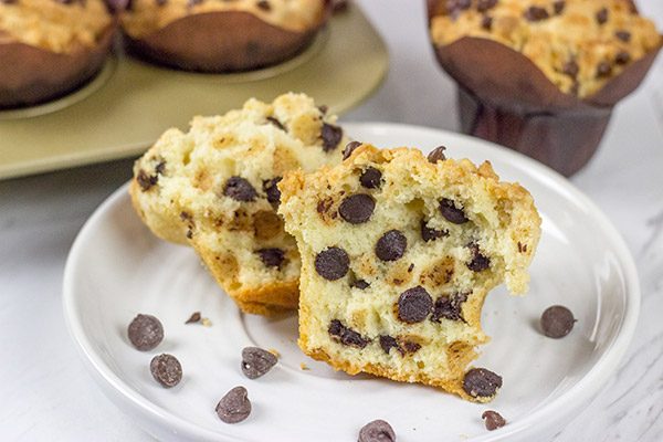 Packed with chocolate chips and topped with a brown sugar streusel, these Chocolate Chip Muffins are a delicious treat for any time of the day!