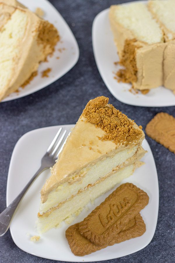 Packed with the flavor of speculoos cookies, this Cookie Butter Cake makes for one heck of a tasty dessert!  Serve up a slice tonight with a mug of coffee!