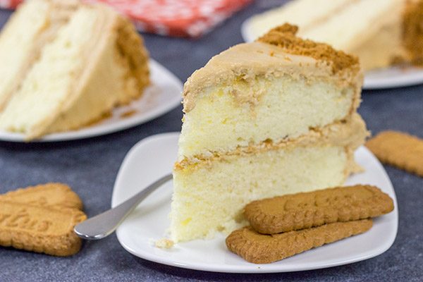 Packed with the flavor of speculoos cookies, this Cookie Butter Cake makes for one heck of a tasty dessert!  Serve up a slice tonight with a mug of coffee!